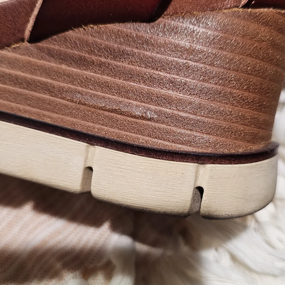 MIA Brown Leather Sandals